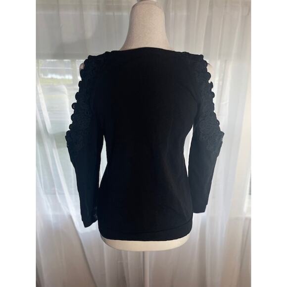 Loft Size X-Small Sweater Black with Cut Out Shoulders - Picture 3 of 5